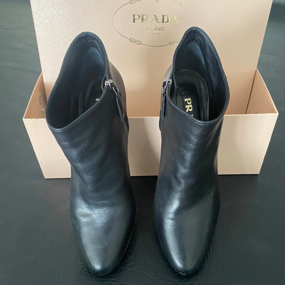 PRADA CALZATURE DONNA Bootie - Excellent Condition - Black 37.5 - IN BOX